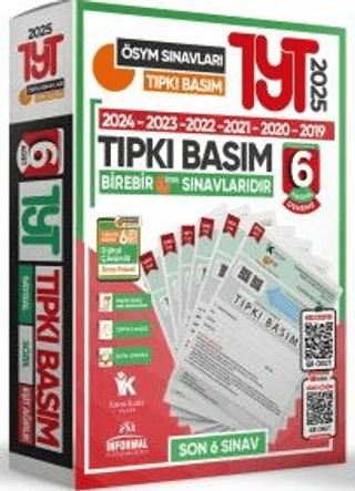 2025 YKS TYT ÖSYM Çıkmış Soru Tıpkı Basım 6lı Türkiye Geneli Dijital Çözümlü Deneme Paketi