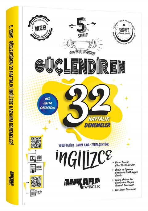 5. Sınıf Güçlendiren 32 Haftalık İngilizce Kazanım Denemeleri