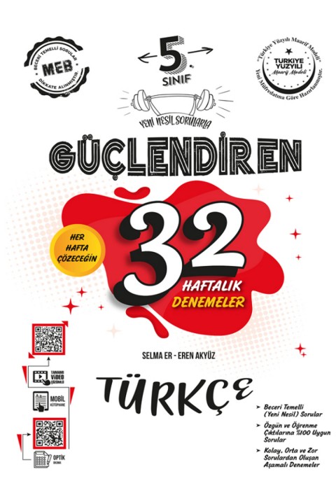 5.Sınıf Ankara Güçlendiren 32 Haftalık Matematik Türkçe Fen Sosyal Din İngilizce Denemeler - 6 KİTAP