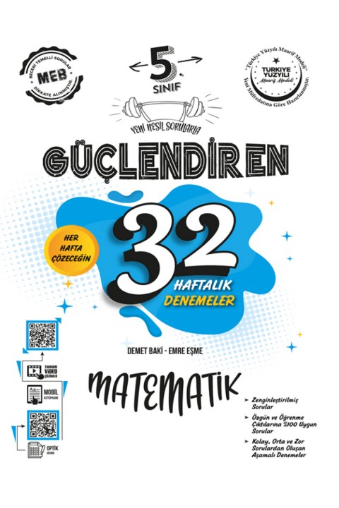 5.Sınıf Ankara Güçlendiren 32 Haftalık Matematik Türkçe Fen Sosyal Din İngilizce Denemeler - 6 KİTAP
