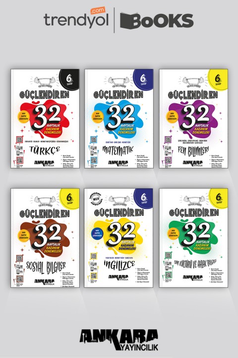 6. Sınıf Güçlendiren 32 Haftalık Denemeler 6'lı Set *Güncel Baskı