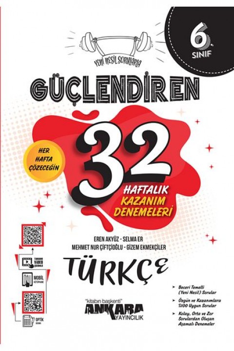 6. Sınıf Türkçe Güçlendiren 32 Haftalık Kazanım Denemeleri Ankara Yayıncılık