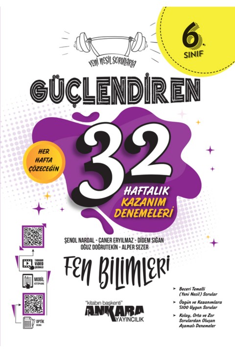6. Sınıf Türkçe + Matematik + Fen Bilimleri + Sosyal Bilgiler 32 Haftalık Güçlendiren Deneme 2025
