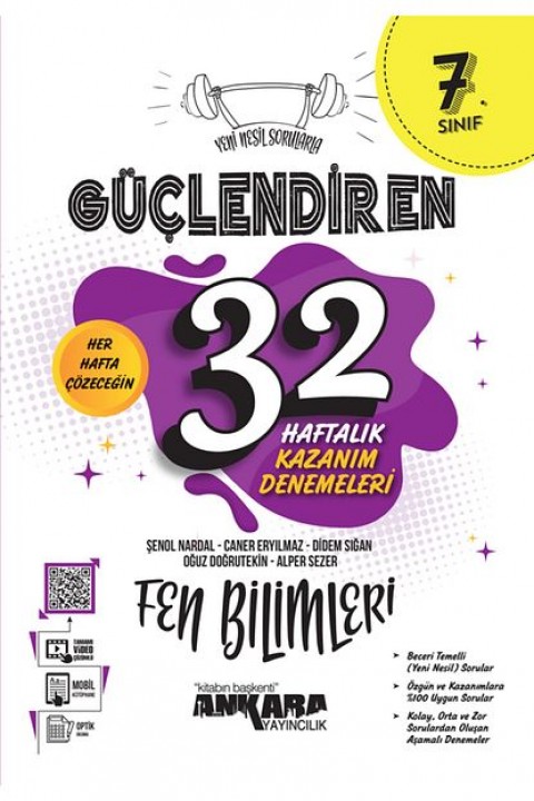 7.sınıf Güçlendiren 32 Haftalık Matematik Türkçe Fen Sosyal Din Haftalık Kazanım Deneme Seti - 5'li
