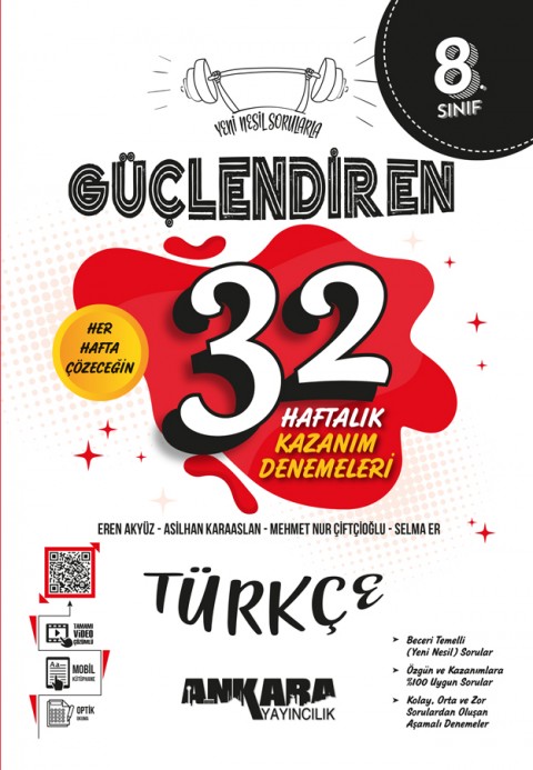 8. Sınıf Güçlendiren 32 Haftalık Türkçe Kazanım Denemeleri 8. Sınıf Güçlendiren 32 Haftalık Matematik Kazanım Denemeleri 8. Sınıf Güçlendiren 32 Haftalık Fen Bilimleri Kazanım Denemeleri