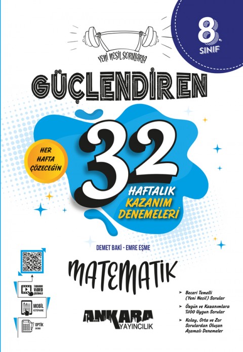 8. Sınıf Güçlendiren 32 Haftalık Türkçe Kazanım Denemeleri 8. Sınıf Güçlendiren 32 Haftalık Matematik Kazanım Denemeleri 8. Sınıf Güçlendiren 32 Haftalık Fen Bilimleri Kazanım Denemeleri