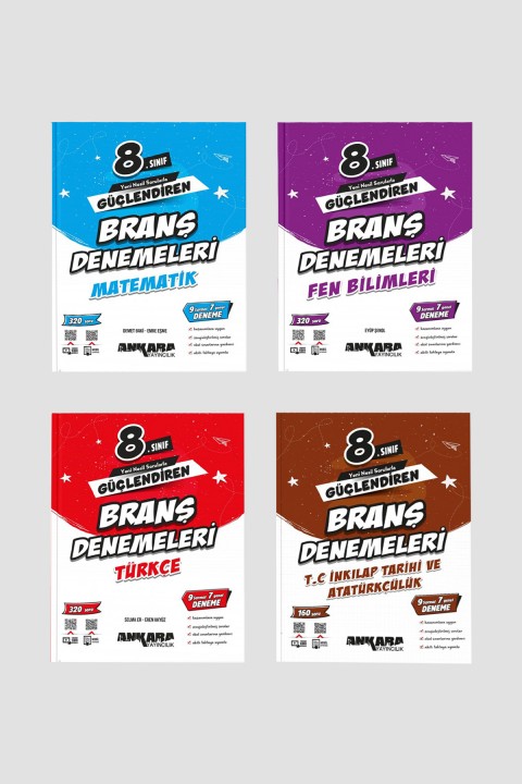 8. Sınıf Güçlendiren Branş Denemeleri Seti Türkçe Matematik Fen İnkılap 4 Kitap