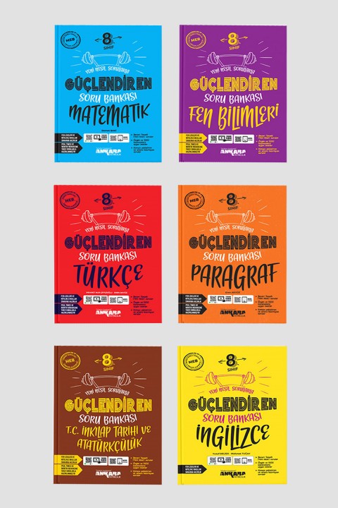 8. Sınıf Güçlendiren Soru Bankası 6’lı Set Matematik Fen Türkçe Paragraf İngilizce İnkılap