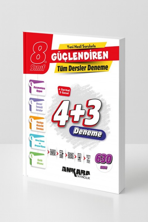 8. Sınıf Tüm Dersler 4+3 Deneme 7 Deneme 630 Soru LGS Hazırlık