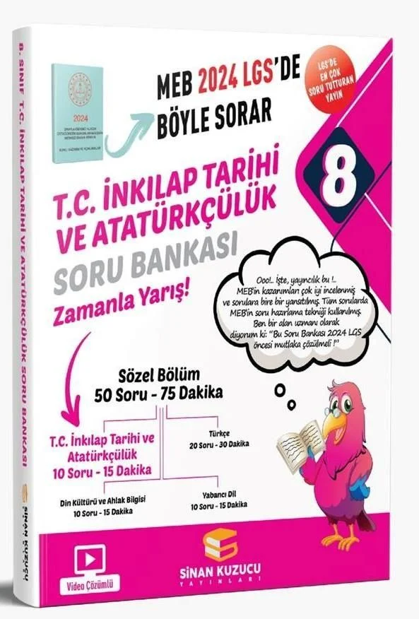 8.Sınıf LGS İnkılap Tarihi ve Atatürkçülük Soru Bankası Sinan Kuzucu Yayınları