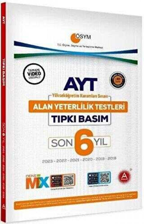 A Yayınları AYT Son 6 Yıl Tıpkı Basım Çıkmış Sorular