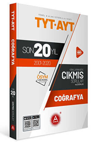 A Yayınları TYT AYT Coğrafya Son 20 Yıl Konu Konu Tamamı Çözümlü Çıkmış Sorular