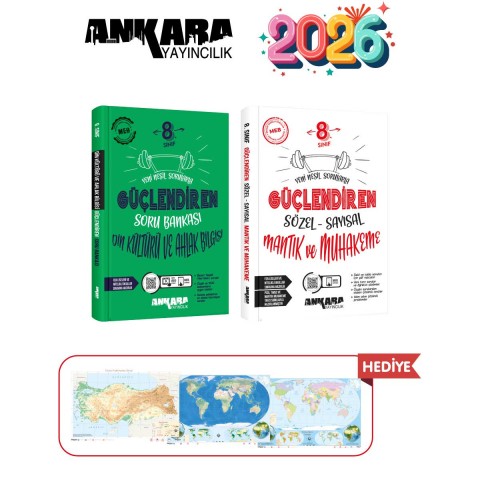 ANKARA YAYINCILIK 8.SINIF GÜÇLENDİREN DİN KÜLTÜR - SÖZEL SAYISAL MANTIK VE MUHAKEME SORU BANKASI SETİ