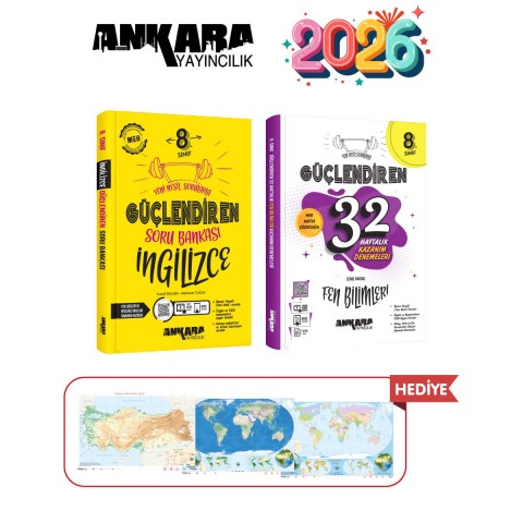 ANKARA YAYINCILIK 8.SINIF GÜÇLENDİREN İNGİLİZCE SORU BANKASI - 32 HAFTALIK FEN BİLİMLERİ KAZANIM DENEMELERİ