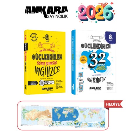 ANKARA YAYINCILIK 8.SINIF GÜÇLENDİREN İNGİLİZCE SORU BANKASI - 32 HAFTALIK MATEMATİK KAZANIM DENEMELERİ