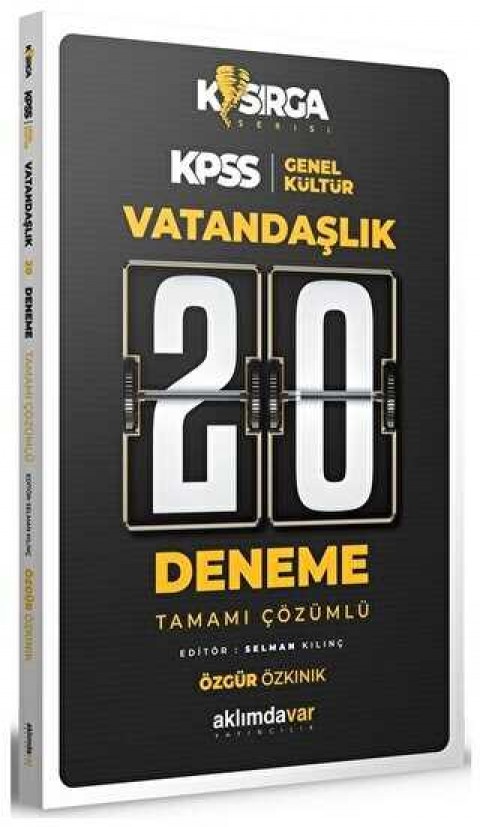 Aklımdavar Yayıncılık 2022 KPSS Vatandaşlık Kasırga 20 Deneme