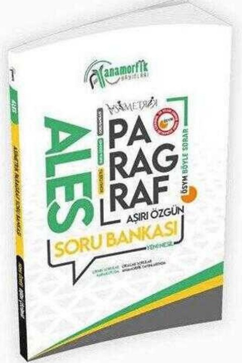 Anamorfik Yayınları 2024 Yeni Sistem ALES Türkçe Asimetrik Paragraf Konu Özetli Dijital Çözümlü Soru Bankası