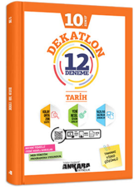Ankara Yayıncılık 10.Sınıf Tarih Dekatlon Denemeleri (12 Adet)