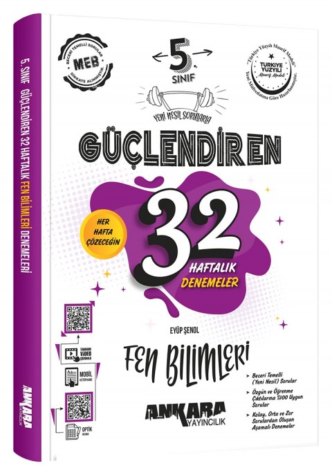 Ankara Yayıncılık 5. Sınıf Güçlendiren 32 Haftalık Fen Bilimleri Kazanım Denemeleri