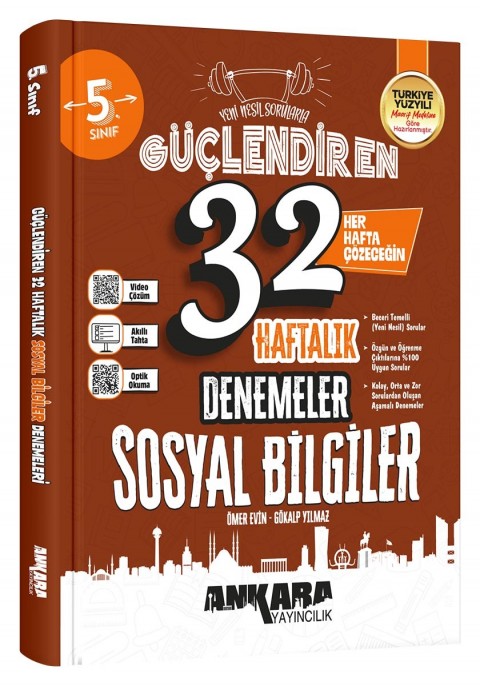 ANKARA YAY. 5.SINIF GÜÇ. 32 HAFTALIK SOSYAL BİLGİLER DENEMELERİ 2027
