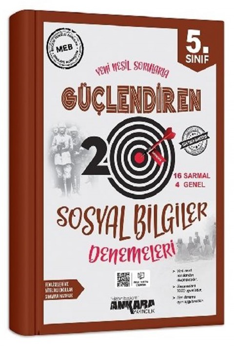 Ankara Yayıncılık 5. Sınıf Güçlendiren Sosyal Bilgiler 20 Deneme Sınavı