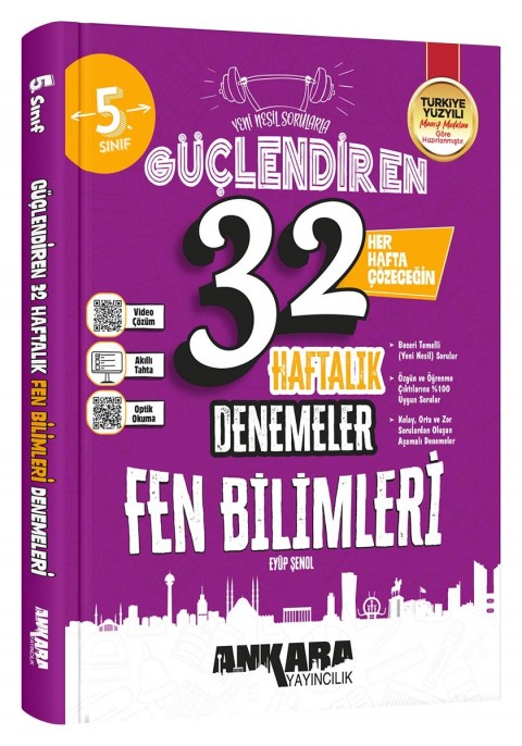 Ankara Yayıncılık 5.Sınıf Güçlendiren 32 Haftalık Fen Bilimleri Denemeleri