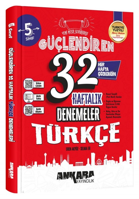 Ankara Yayıncılık 5.Sınıf Güçlendiren 32 Haftalık Türkçe Denemeleri