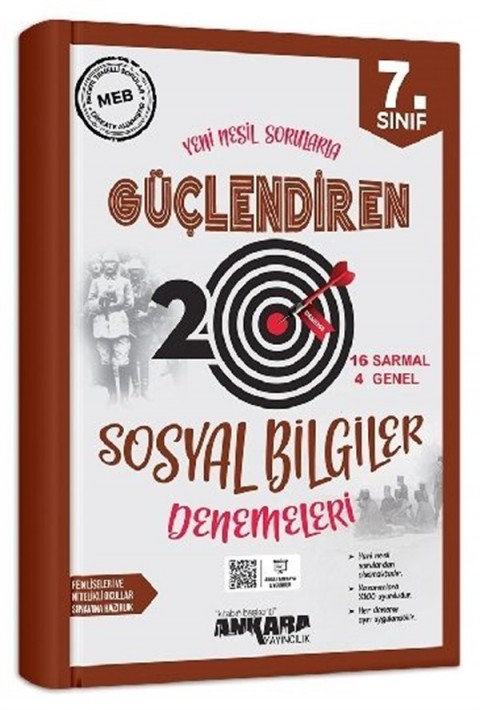 Ankara Yayıncılık 7. Sınıf Güçlendiren Sosyal Bilgiler 20 Deneme Sınavı