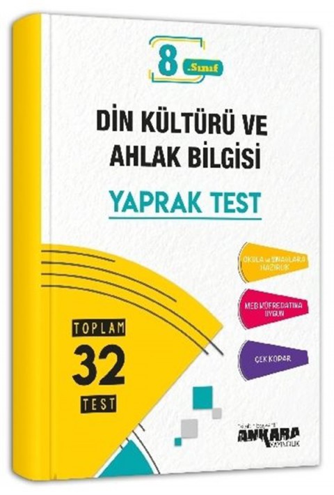 Ankara Yayıncılık 8. Sınıf Din Kültürü ve Ahlak Bilgisi Yaprak Test