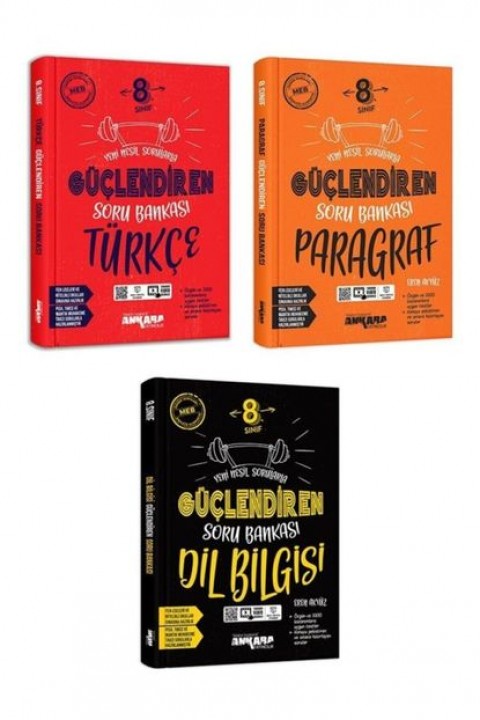 Ankara Yayıncılık 8. Sınıf Güçlendiren Soru Bankası Türkçe-paragraf-dil Bilgisi Set