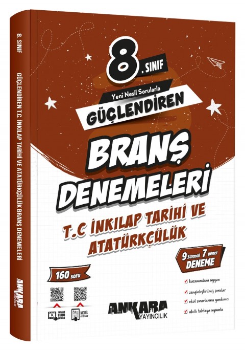 Ankara Yayıncılık 8.Sınıf Güçlendiren İnkılap Tarihi ve Atatürkçülük Branş Denemeleri