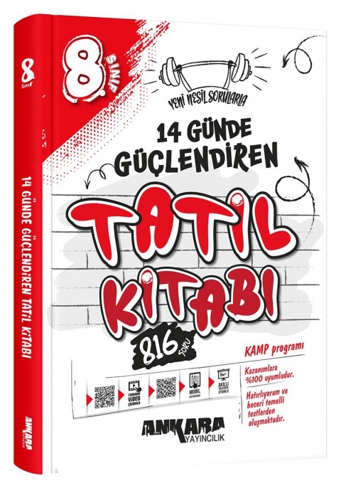 Ankara Yayıncılık 8.Sınıf 14 Günde Güçlendiren Tatil Kitabı