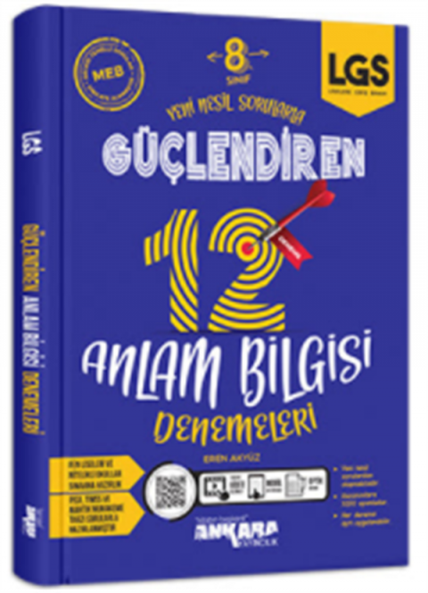 Ankara Yayıncılık 8.Sınıf Güçlendiren 12 Anlam Bilgisi Denemeleri