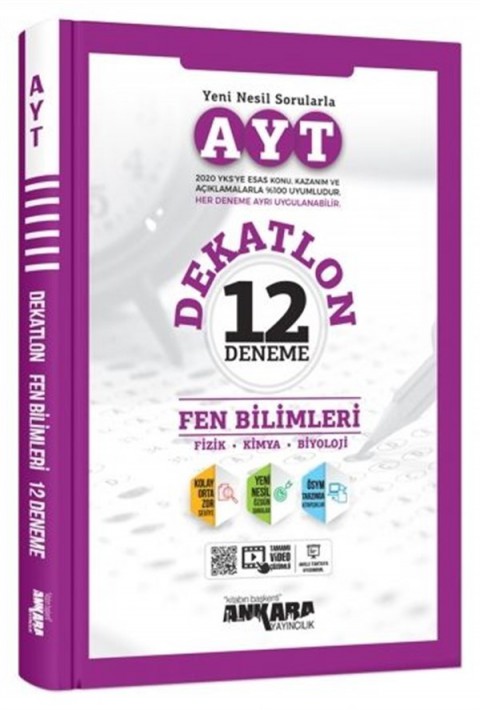 Ankara Yayıncılık AYT Dekatlon Fen Bilimleri 12 Deneme Sınavı