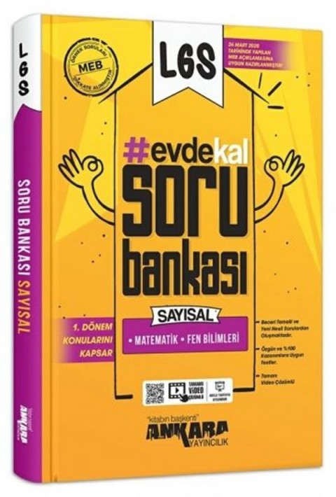 Ankara Yayıncılık LGS 1. Dönem Evde Kal Sayısal Soru Bankası