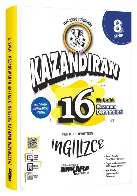 Ankara Yayıncılık LGS Kazandıran 16 Haftalık İngilizce Kazanım Denemeleri