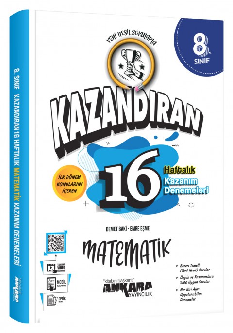 Ankara Yayıncılık LGS Kazandıran 16 Haftalık Matematik Kazanım Denemeleri