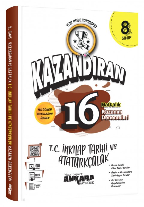 Ankara Yayıncılık LGS Kazandıran 16 Haftalık T.C İnk .Tar. ve Atatürk Kazanım Denemeleri