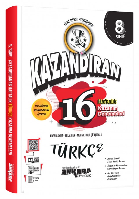 Ankara Yayıncılık LGS Kazandıran 16 Haftalık Türkçe Kazanım Denemeleri