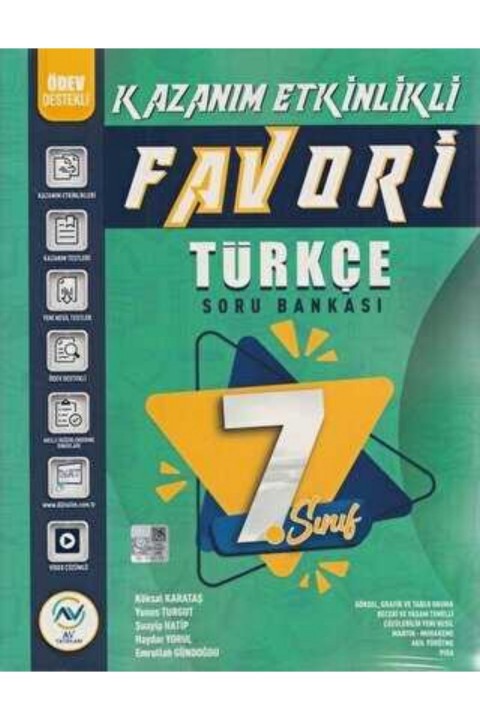 Av Yayınları 7. Sınıf Türkçe Kazanım Etkinlikli Soru Bankası