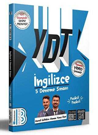 Benim Hocam Yayınları 2023 YDT İngilizce Tamamı Video Çözümlü 5 Deneme Sınavı