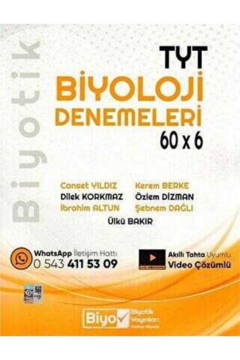 Biyotik Yayınları TYT Biyoloji Biyotik 60 x 6 Denemeleri