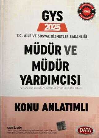 Data Yayınları T.C. Aile ve Sosyal Hizmetler Bakanlığı GYS Müdür ve Müdür Yardımcısı Konu Anlatımlı Cilt 1-2