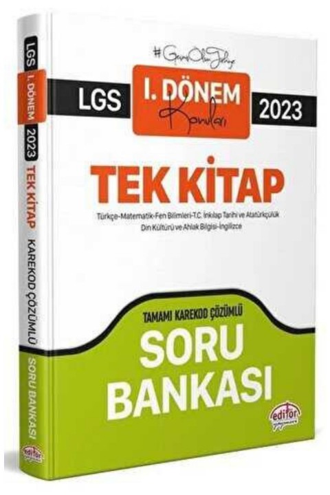 Editör Yayınevi 2023 LGS 1. Dönem Tüm Dersler Soru Bankası Karekod Çözümlü