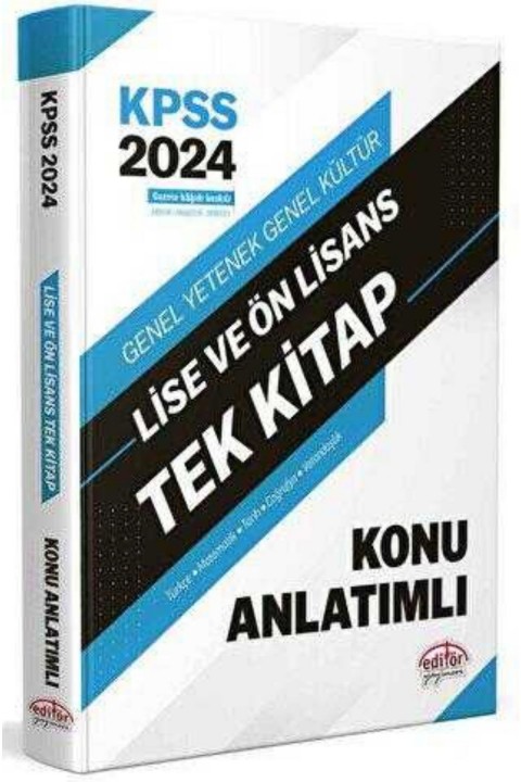 Editör Yayınevi 2024 KPSS Lise ve Ön Lisans Tek Kitap Konu Anlatımlı