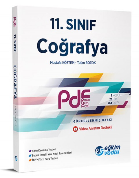 Eğitim Vadisi 11. Sınıf Coğrafya Planlı Ders Föyü PDF Video Anlatım Destekli Eğitim Vadisi Yayınları