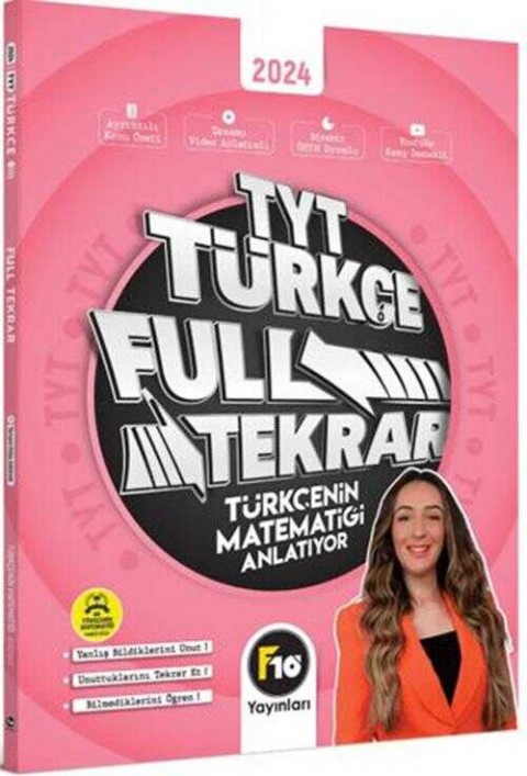 F10 Yayınları Gamze Hoca Türkçenin Matematiği TYT Türkçe Full Tekrar Video Ders Kitabı