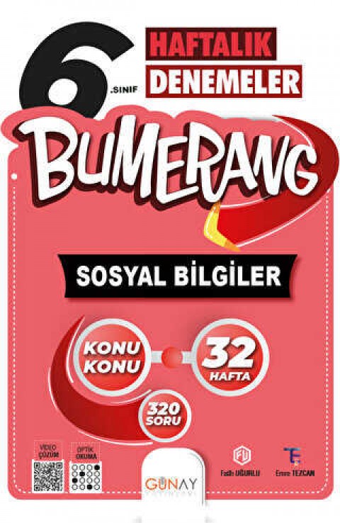Günay Yayınları 6. Sınıf Bumerang 32 Haftalık Sosyal Bilgiler Denemeleri