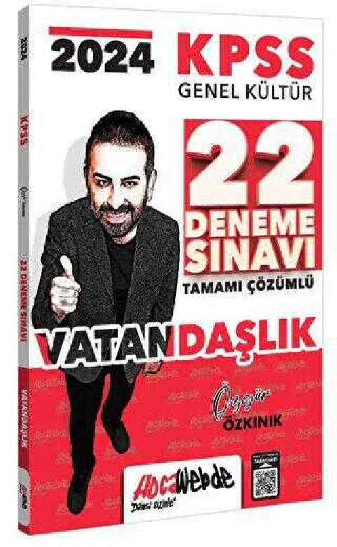 HocaWebde Yayınları KPSS GK Vatandaşlık Tamamı Çözümlü 22 Deneme Sınavı