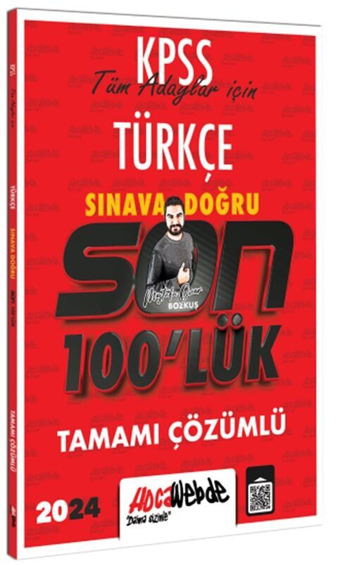 Hocawebde Yayınları KPSS 2024 Türkçe Son 100 lük Tamamı Çözümlü Sorular